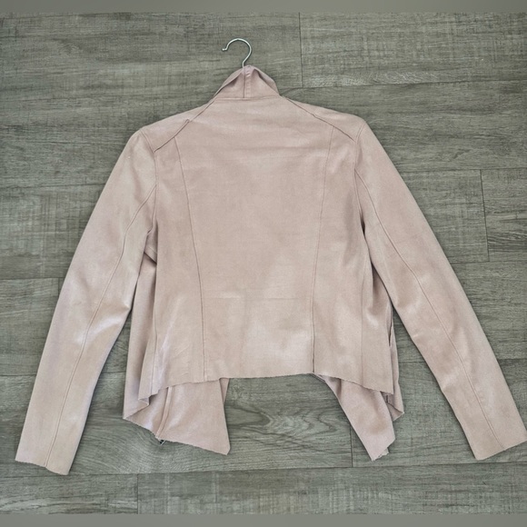 New BLANKNYC Blush Pink Soft Faux Suede Zip Jacket Size Small - Picture 5 of 10